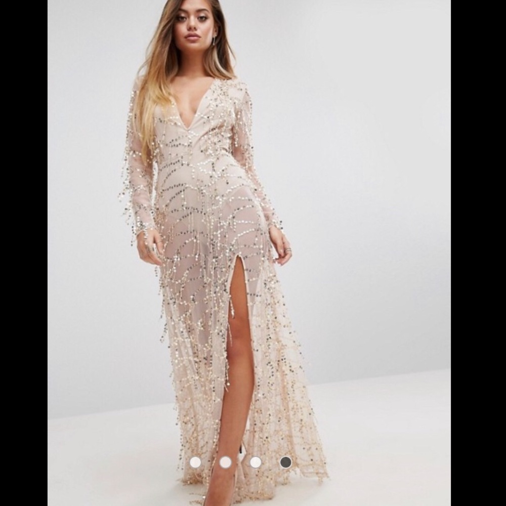 ASOS New Years Gold sequin dress